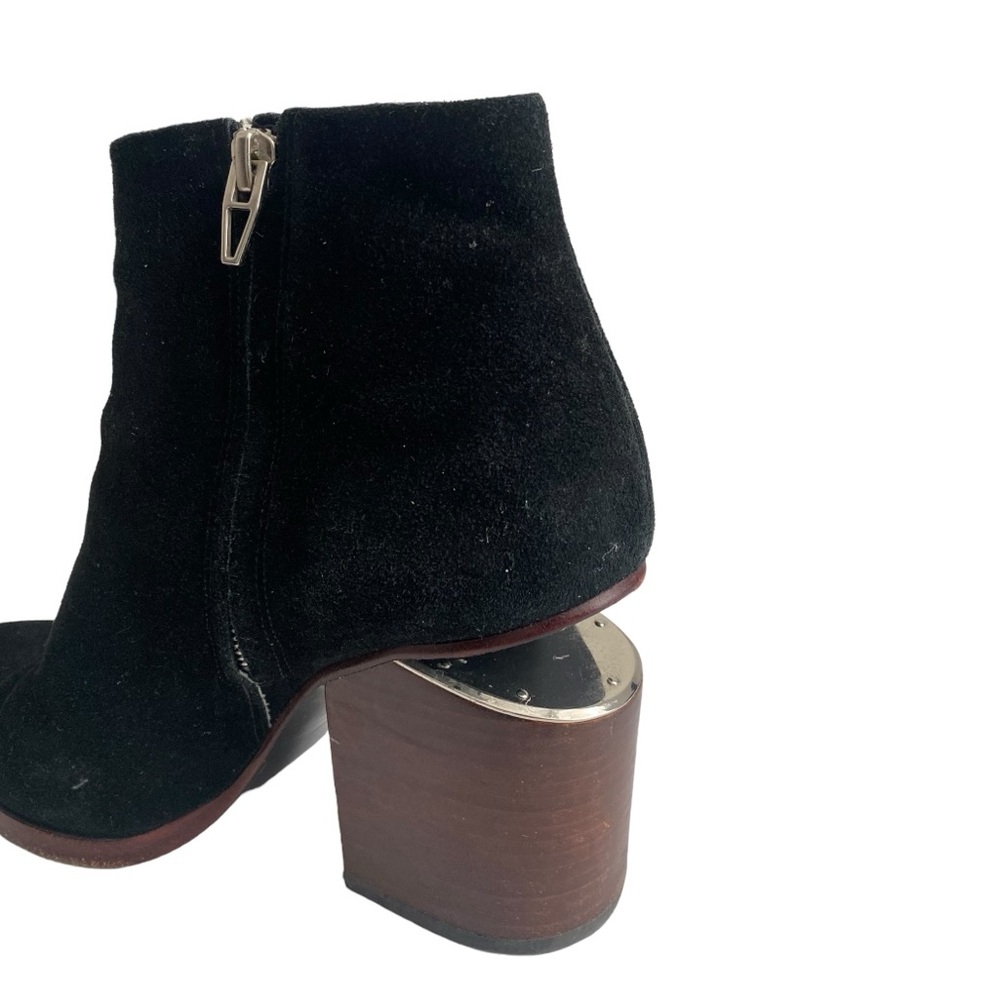 Alexander Wang "Gabi" Black Suede Ankle Cut Out Heel Boots Size US 9.5 - Picture 6 of 9